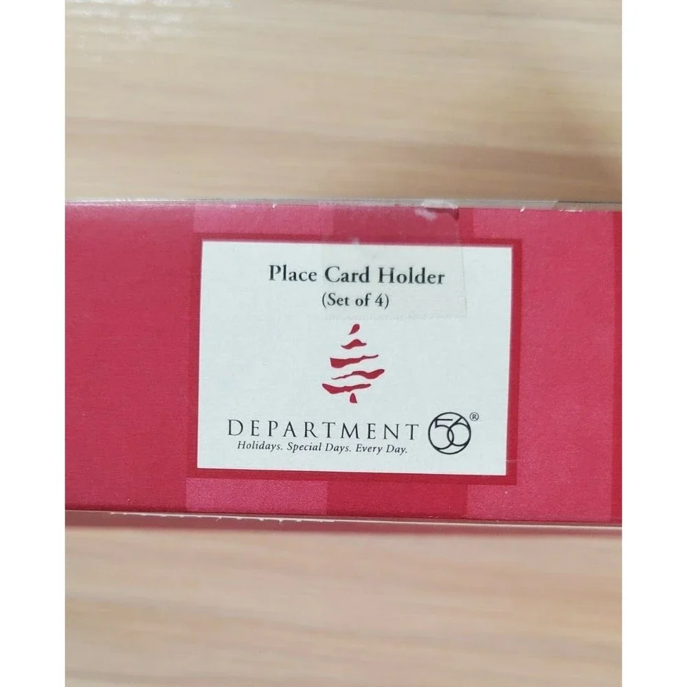 Department 56 Christmas‎ OLIVES Porcelain Place Card Holders 4 Set Green
